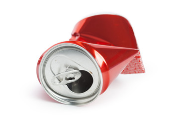 Compressed cans isolated on a white background