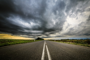 storm over the country road