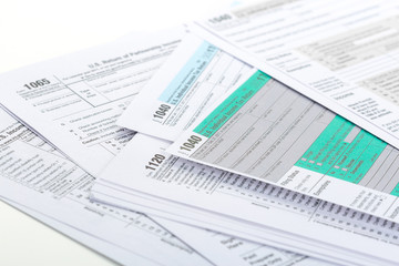 Tax forms, close up