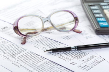 Tax forms, close up