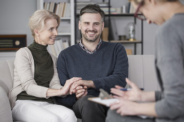 Therapist with smiling marriage
