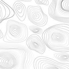 Fototapeta na wymiar Stylized topographic contour height map in black and white