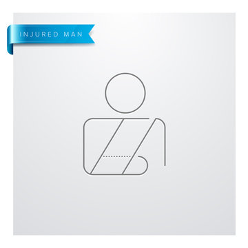 ic&ocirc;ne personne bless&eacute;e / bras cass&eacute;