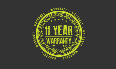 11 years warranty icon vintage rubber stamp guarantee