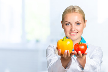 Smiling medical woman doctor