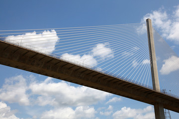 Close up of Centennial Bridge (or Puente Centenario) over the canal, Panama.