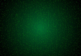 Bright neon background with a stream of binary code. Abstract digital backdrop with digits 1.0. Futuristic space with a matrix texture of green color. Vector illustration