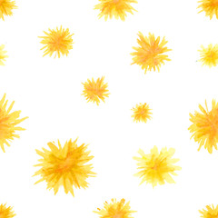 Watercolor dandelion seamless pattern