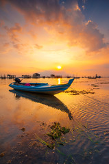 Fototapeta na wymiar Golden sunset Taken Batam Island