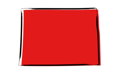 Stylized red sketch map of Colorado