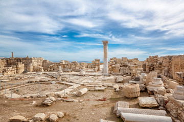 Kourion archaeological park on the Mediterranean coast, Island Cyprus