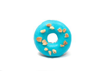 Chocolate blue exclusive dessert donut isolated on the white
