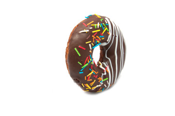 Chocolate exclusive dessert donut isolated on the white
