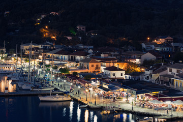 Fototapeta premium Panorama of the center of the town of Sivota in Greece