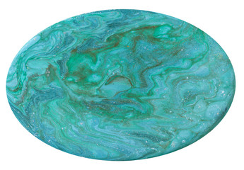 Marble abstract acrylic background. Nature blue and green marbling artwork texture. Imitation of a cross section of a gemstone with gold glitter.