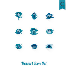Dessert Icon Set in Modern Flat Design Style