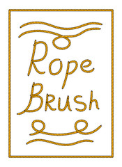 Natural brown tangled twine rope illustrator brush, vector - 198005932