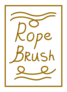 Natural brown tangled twine rope illustrator brush, vector