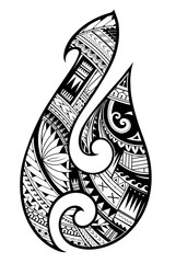 Maori style tattoo. Aboriginal fish hook symbol