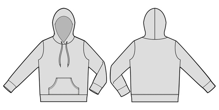 Hoodie Fashion Flat Sketch Template Stock Vector Royalty Free 1359034199   Shutterstock