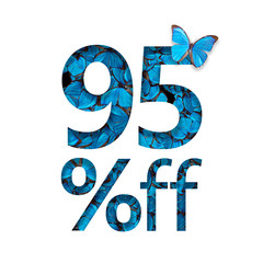 95% off discount. The concept of spring or sammer sale, stylish poster, banner, promotion, ads.