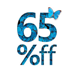 65% off discount. The concept of spring or sammer sale, stylish poster, banner, promotion, ads.