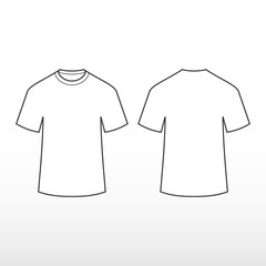 Template t-shirt. T-shirt with short sleeve. Front and back views. - 198008722