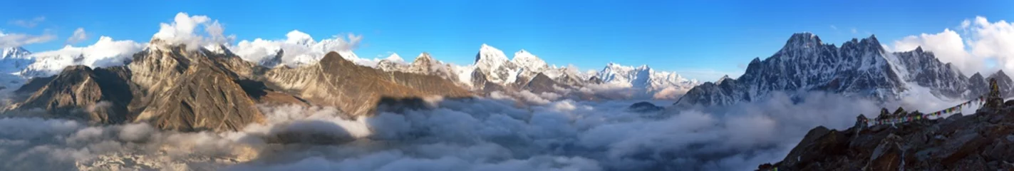 Papier Peint photo Cho Oyu Mount Everest, Lhotse, Makalu and Cho Oyu panorama
