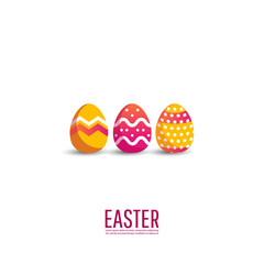 Easter card with painted eggs and stars