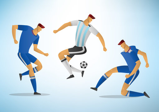 Illustration of soccer players 02