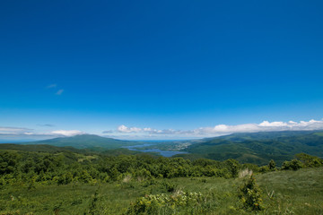 Fototapeta premium きじひき高原からの眺め 大沼 駒ケ岳