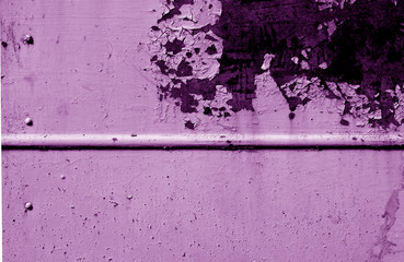 Rusty metal wall texture in purple tone.