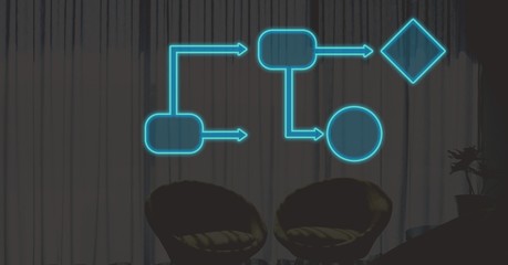 wireframe with dark background