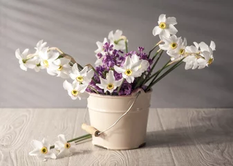 Tissu par mètre Narcisse Still life with daffodils