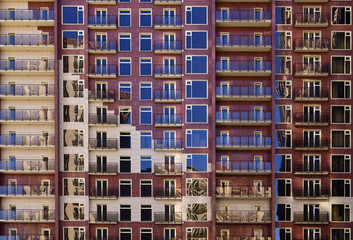 Fototapeta na wymiar facade of modern apartment building in Moscow, Russia
