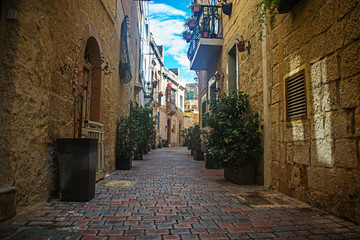 Fototapeta na wymiar Old Streets and Houses in Birkirkara, Malta