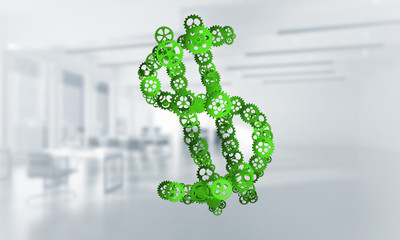 Connections and networking concepts as means of money earning on white office background