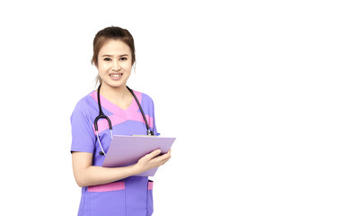 Female pediatrician at her office