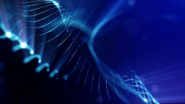 3d loop particles animation with depth of field, bokeh and light rays for interesting background or vj loop like microcosm or outer space. Seamless blue abstract background. V6