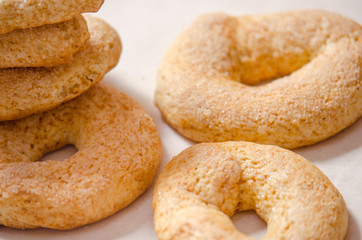 Fototapeta na wymiar donuts with milk and eggs