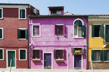 Burano island, Venice, Italy - typical colorful houses