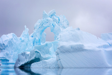 Fototapeta na wymiar Ice Formation in Antarctica. Just beyond the Gerlache Straits is where this Ice Garden exists