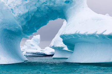 Tafelkleed IJsvorming op Antarctica. Net voorbij de Gerlache Straits is waar deze Ice Garden bestaat © Lorraine Kourafas