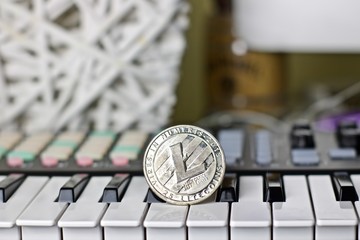 Litecoin and music keyboard