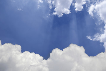 Obraz premium Blue sky background and white clouds.