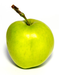 Green apple on a white background