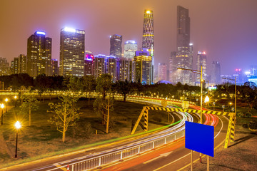 Guangzhou's beautiful city night view skyline