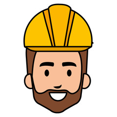 builder constructor head with helmet avatar character