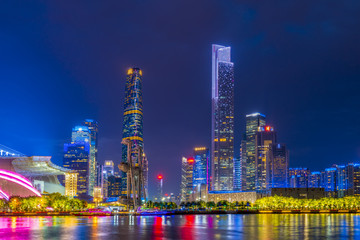 Obraz na płótnie Canvas Guangzhou's beautiful city night view skyline