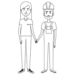 surgery woman with builder avatar charactervector illustration design